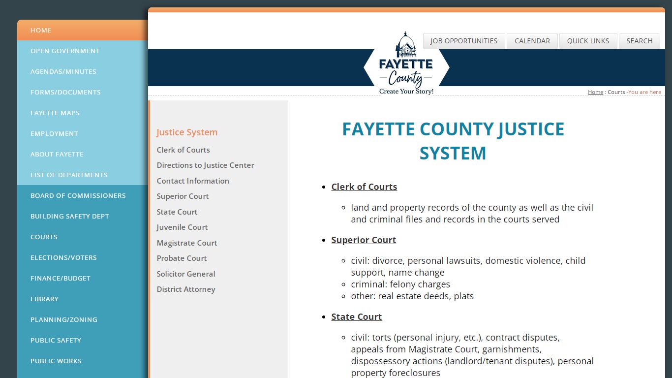 Justice System: Official Website of Fayette County, Georgia