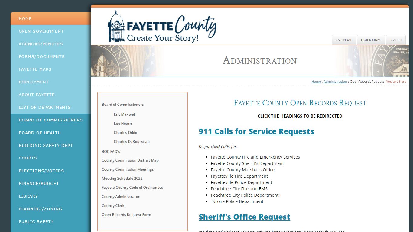 Fayette County Open Records Request
