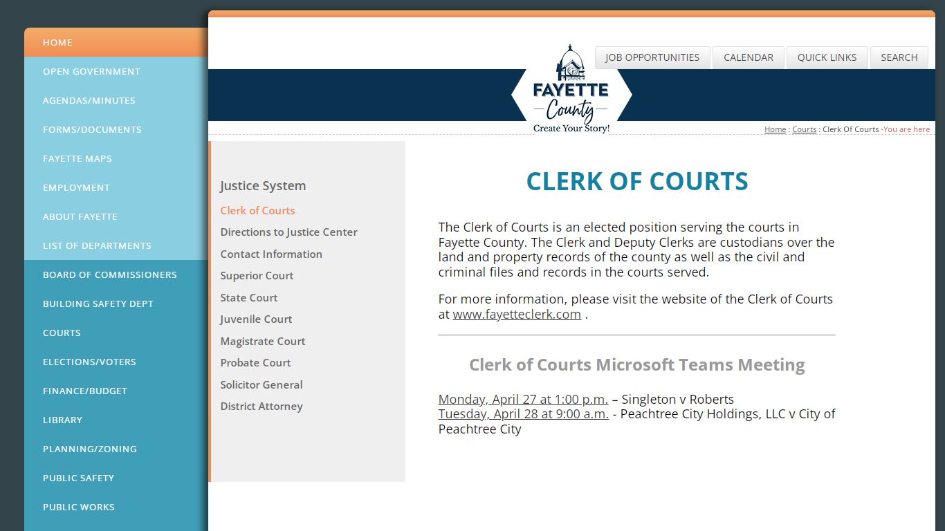 Clerk of Courts: Official Website of Fayette County, Georgia